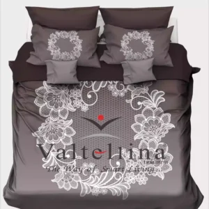 Valtellina King Size 3D Satin Printed Bedsheet 108x108 Inches, 350 TC Ultra-Soft Fabric with 2 Pillow Covers