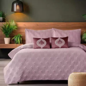 Valtellina India Amora Embroidery Quilted King Size 5 Piece Bedspread Set