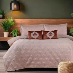 Valtellina India Amora Embroidery Quilted King Size 5 Piece Bedspread Set