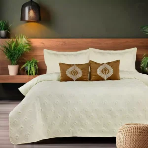 Valtellina India Amora Embroidery Quilted King Size 5 Piece Bedspread Set