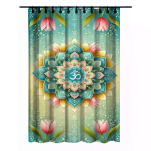 Valtellina Premium Divine Printed Temple Curtain – 7 Feet Long, Single Panel, Pooja Room, & Meditation Spaces.