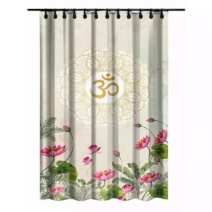Valtellina Premium Divine Printed Temple Curtain – 7 Feet Long, Single Panel, Pooja Room, & Meditation Spaces.