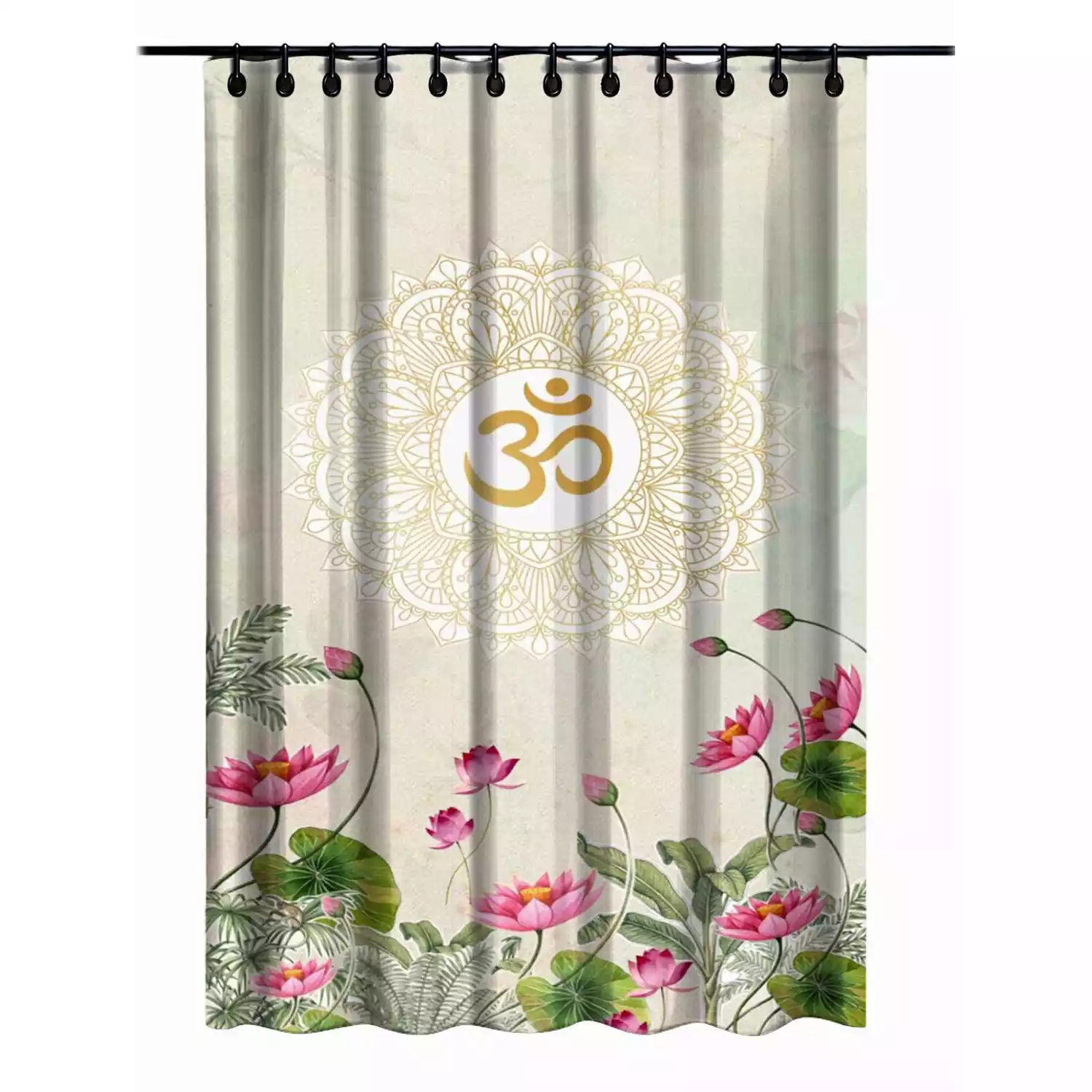 Valtellina Premium Divine Printed Temple Curtain – 7 Feet Long, Single Panel, Pooja Room, & Meditation Spaces.