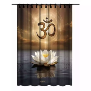 Valtellina Premium Divine Printed Temple Curtain – 7 Feet Long, Single Panel, Pooja Room, & Meditation Spaces.